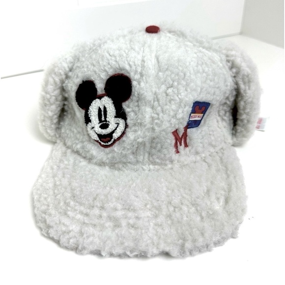 Disney Official Mickey Mouse Ear Flaps Fleece Covered Baseball Hat Snapback Boys - Picture 1 of 9
